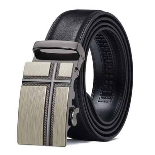 GUSTAVE Men's Belt, Leather Ratchet Automatic Belt for Men, Leather Belt, Width 3.5 cm, Length 130 cm GUSTAVE Men's Belt, Leather Ratchet Automatic Belt for Men, Leather Belt, Width 3.5 cm, Length 130 cm